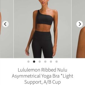 Lululemon Ribbed Nulu Asymmetrical Yoga Bra